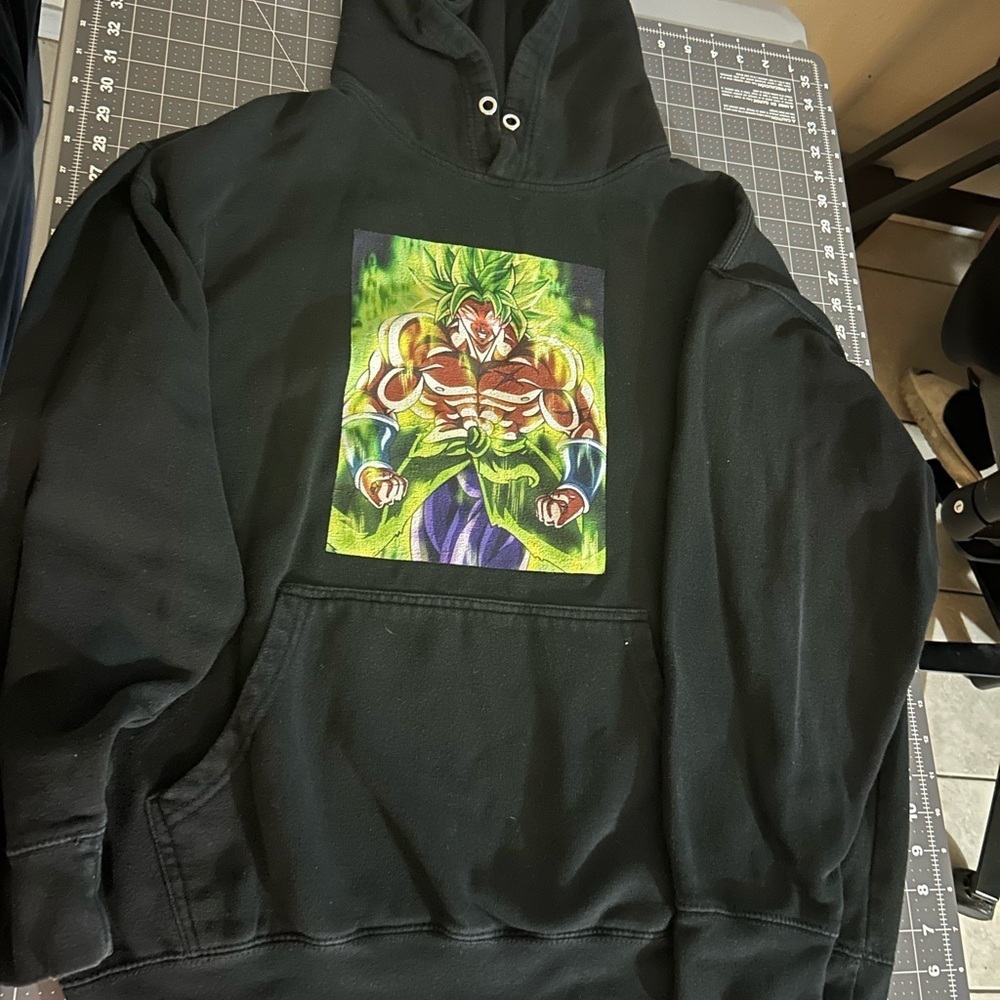 Men's Black Anime Graphic Hoodie